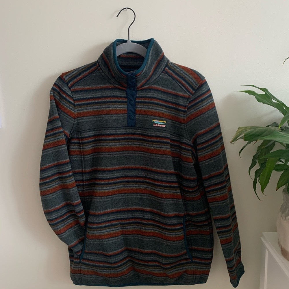 L.L.Bean Sweater Fleece Pullover, Print